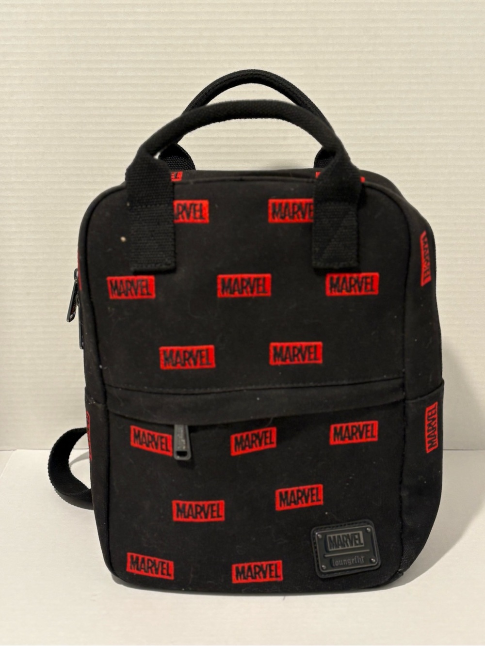 Loungefly Marvel Logo All-Over Print Mini Backpack Canvas